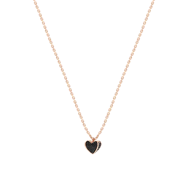 Korloff Korlove collana cuore oro rosa diamanti neri