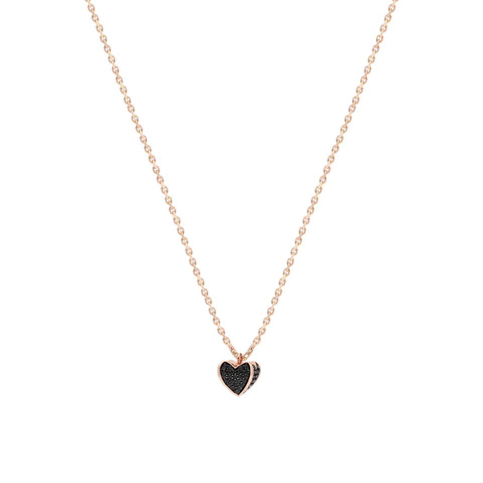 Korloff Korlove collana cuore oro rosa diamanti neri