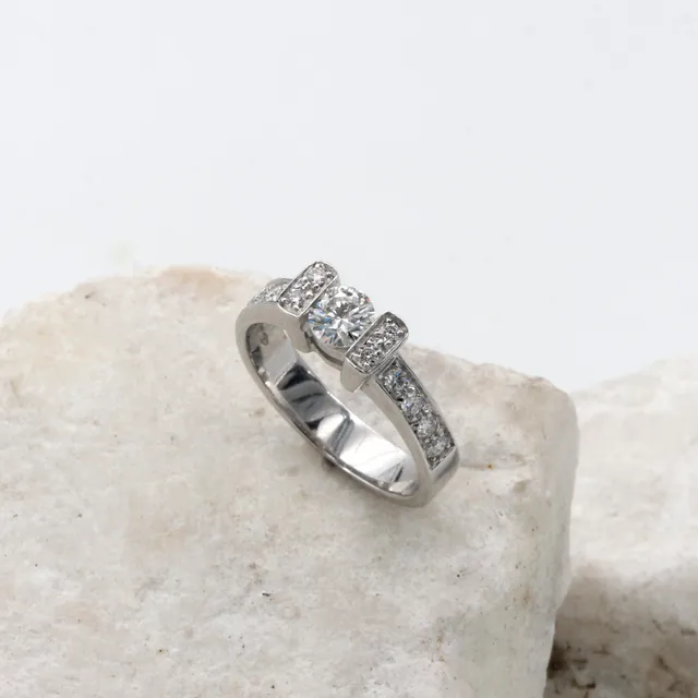 Anna Gioielli Classici anello oro bianco diamanti 0.40 ct