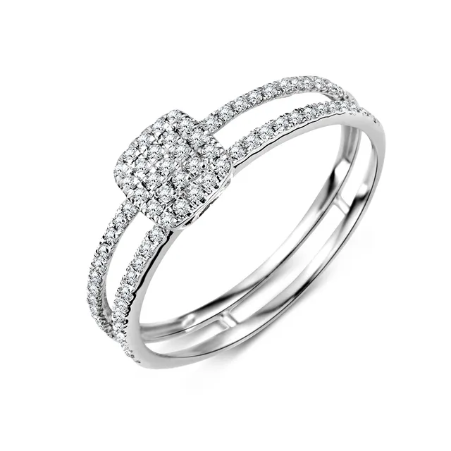 Miore Anello Oro Bianco 9 Kt 375