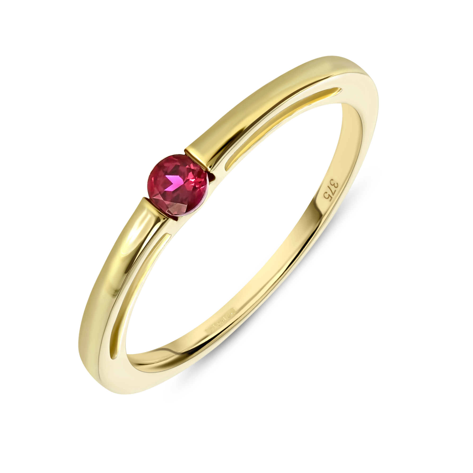 Miore Ring anello oro giallo 9kt rubino creato