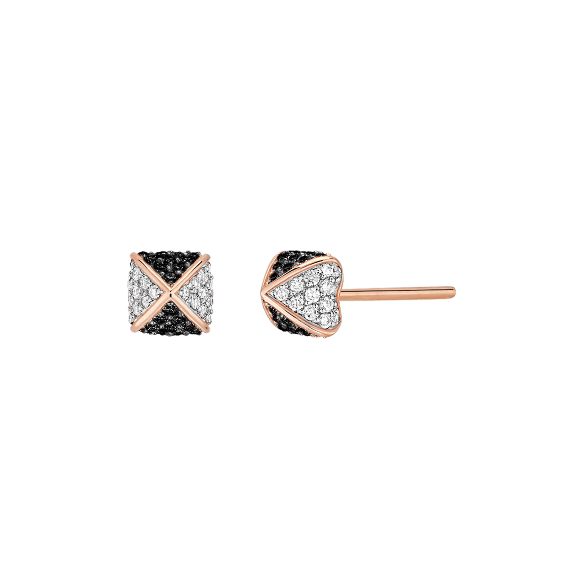 Korloff Korlove orecchini oro rosa diamanti bianchi neri