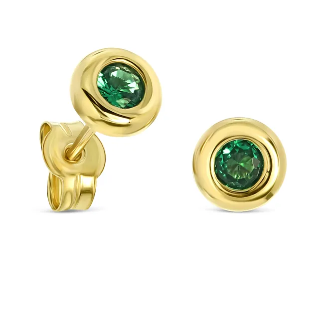 Miore Orecchini oro giallo 9kt smeraldo creato