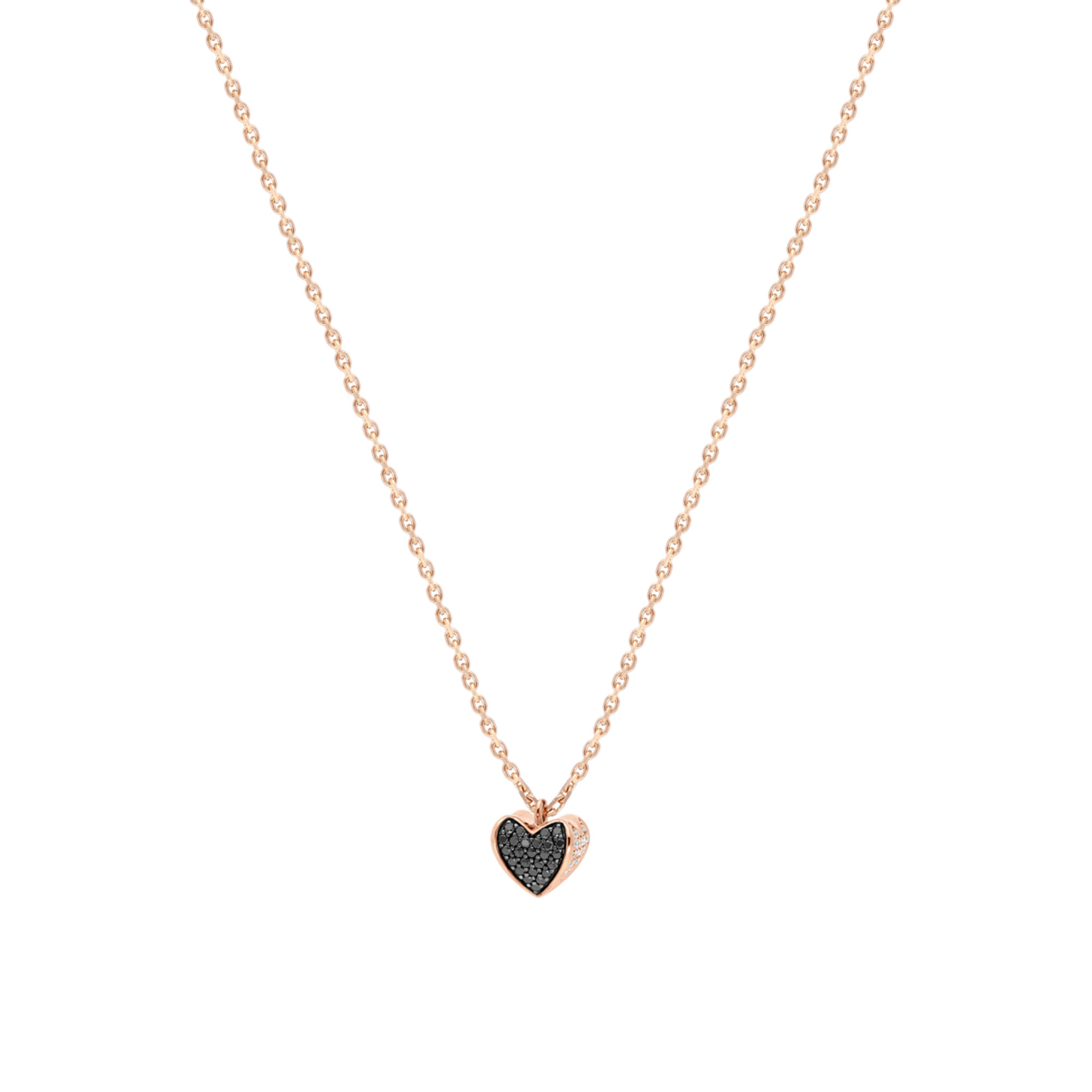 Korloff Korlove Collana 1 Cuore oro rosa diamanti neri