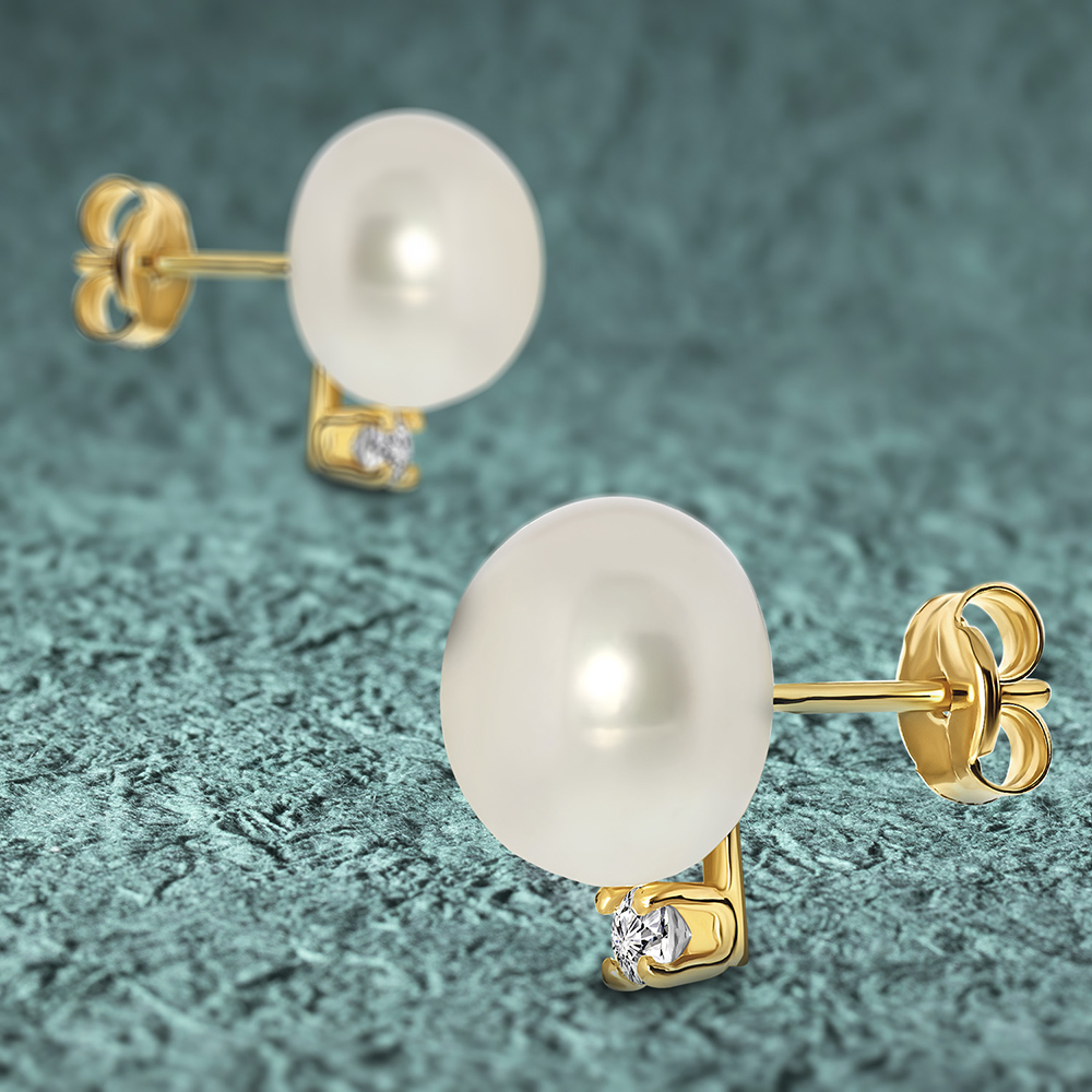 Miore Earrings Orecchini Oro Giallo 14Kt Perla