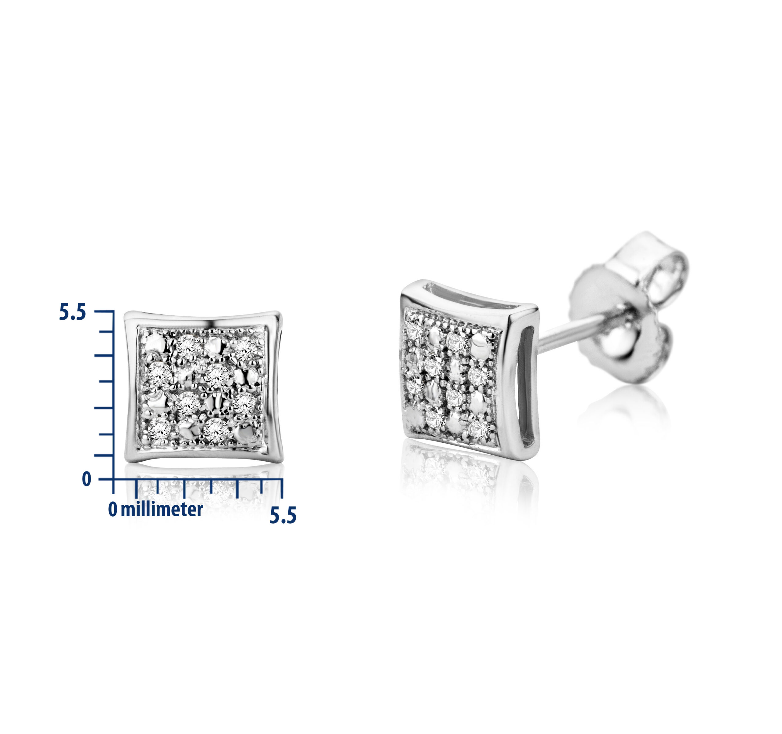 Miore Earrings Orecchini Oro Bianco 9Kt 375