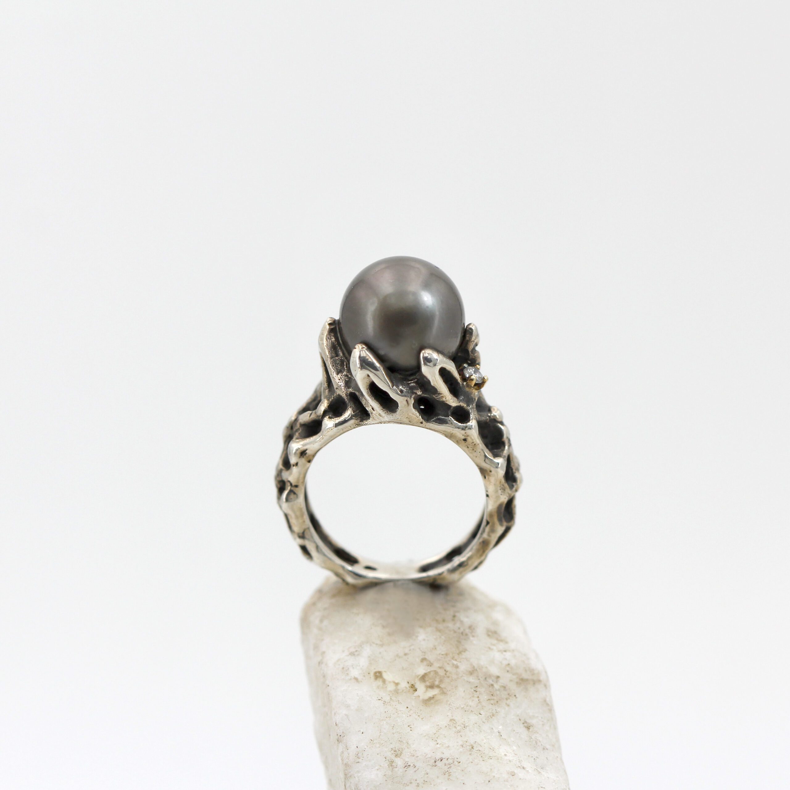 Anna Gioielli Jolly Jewels anello perla Tahiti diamanti oro argento