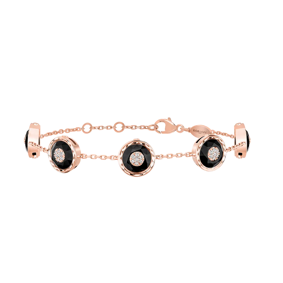 Korloff Je Play JJPB06 bracciale oro rosa onice diamanti