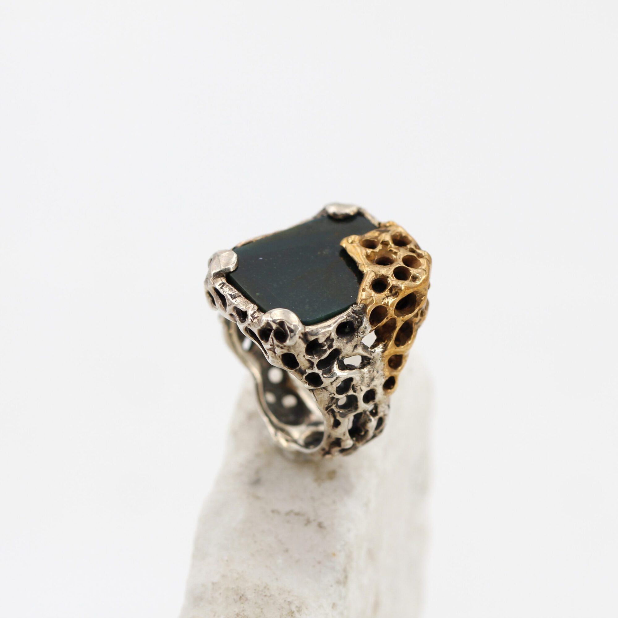 Anna Gioielli Marte anello argento diaspro verde 15x20 mm