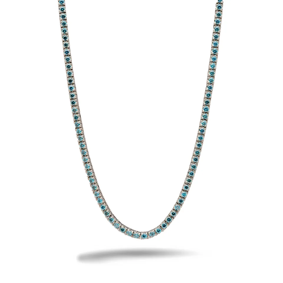 Polello My Clouds collana platino diamanti azzurri