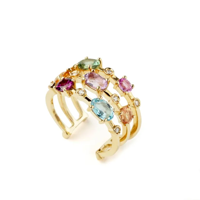 Noi Gioielli Incanto Anello oro giallo 18k pietre 0,15 ct