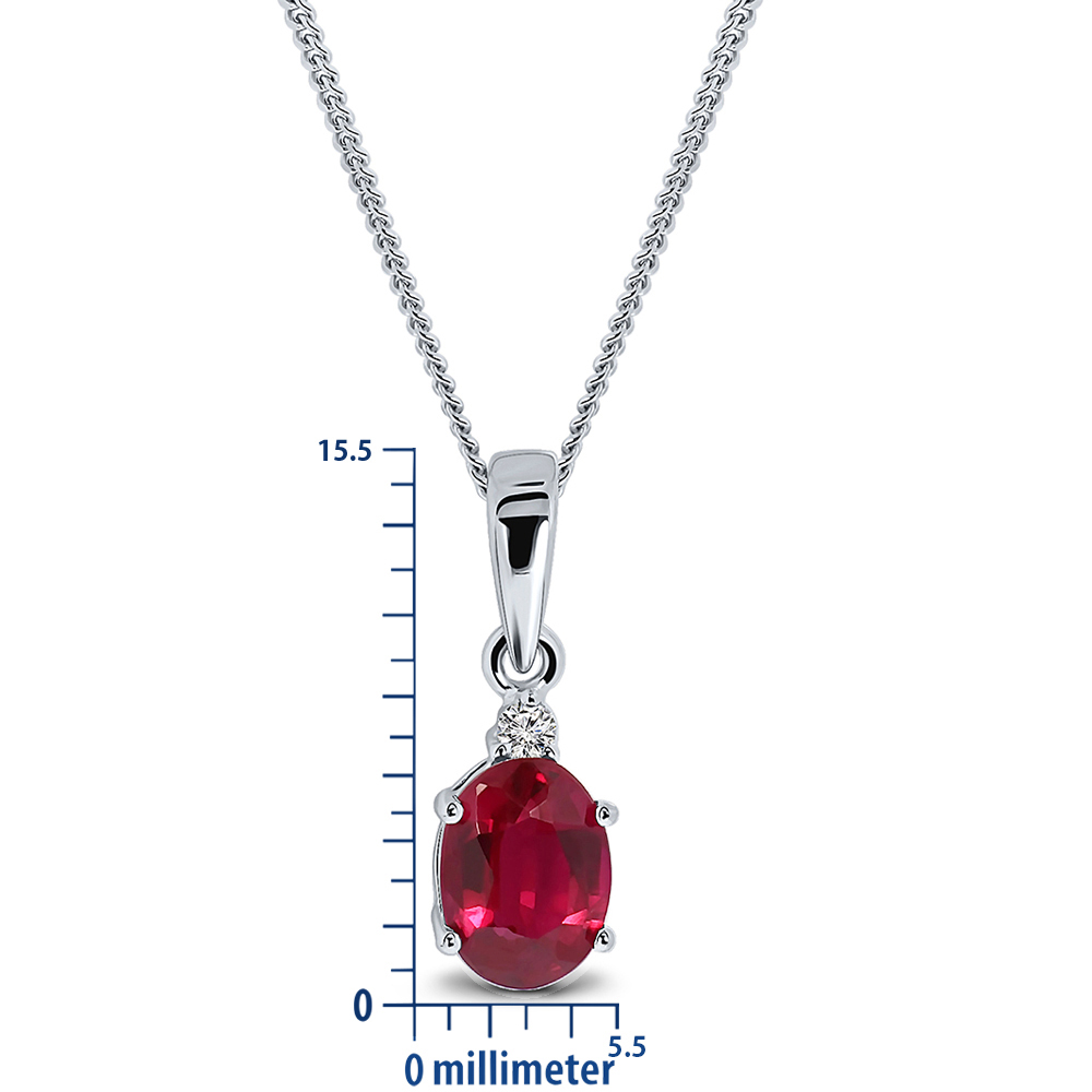 Miore Collana oro bianco 9kt rubino creato