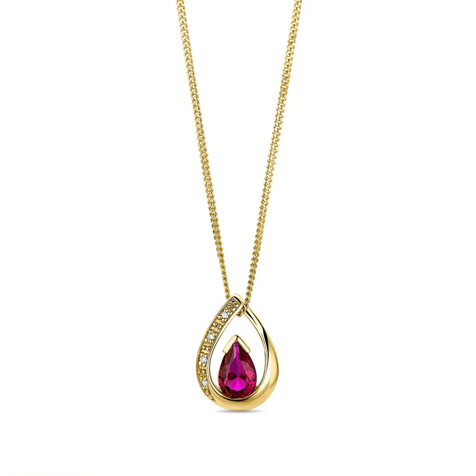 Miore Collana oro giallo 9kt rubino creato
