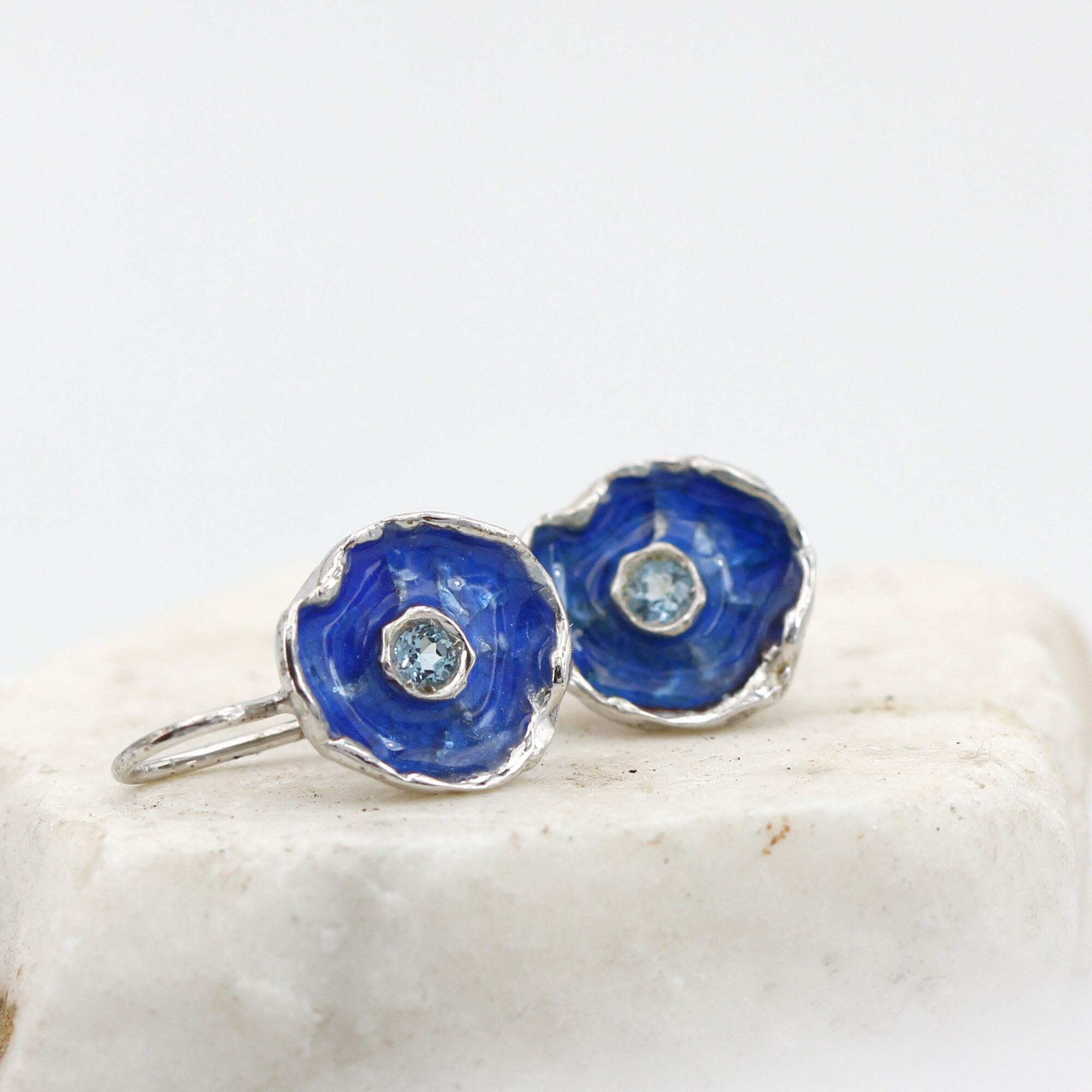 Anna Gioielli Winter Flower Orecchini Argento Topazio Blu