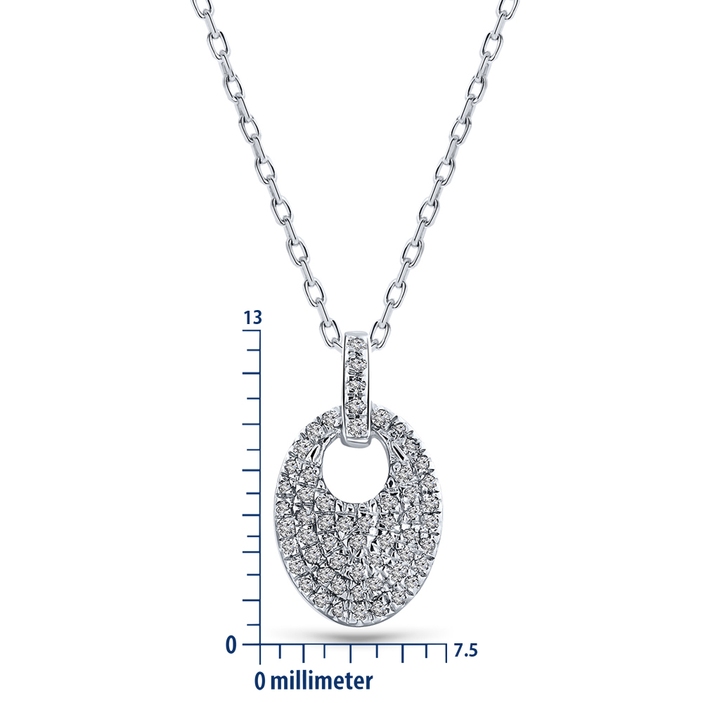 MIORE Collana Oro Bianco 9 Kt Senza Pietra
