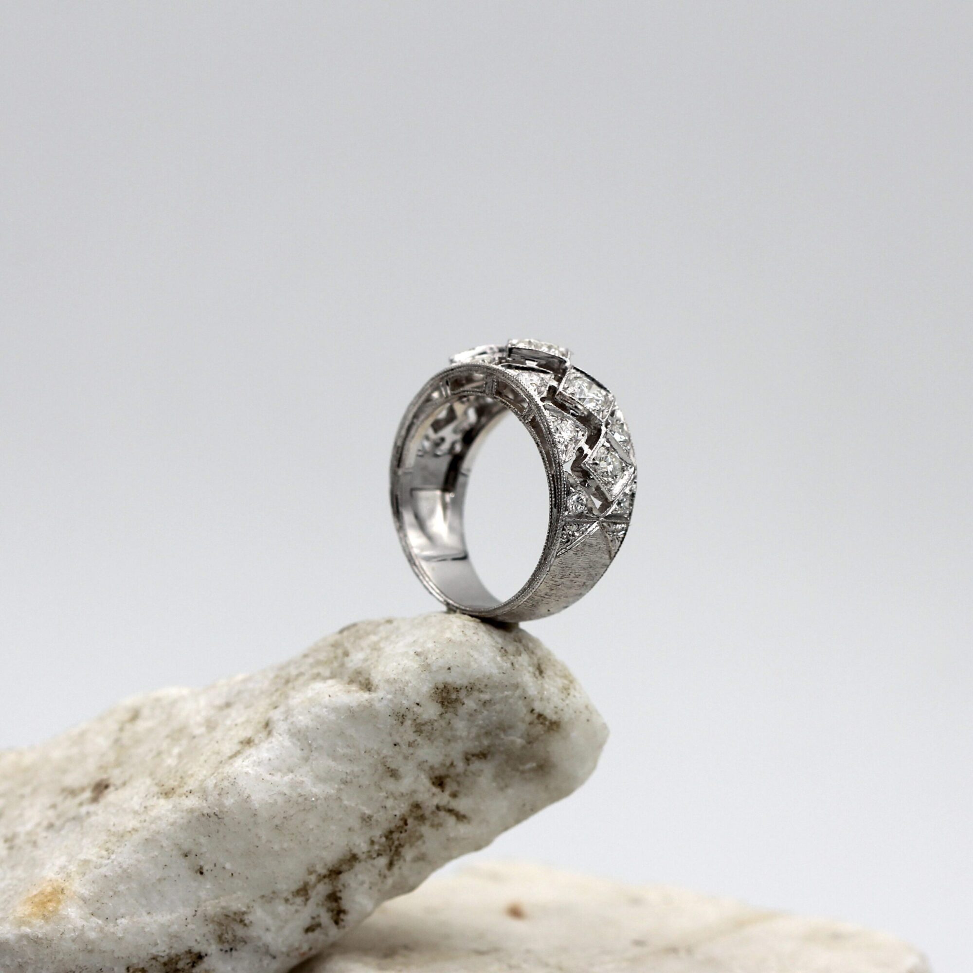 Anna Gioielli Fiorentino Anello Oro Bianco Diamanti 1,38 ct