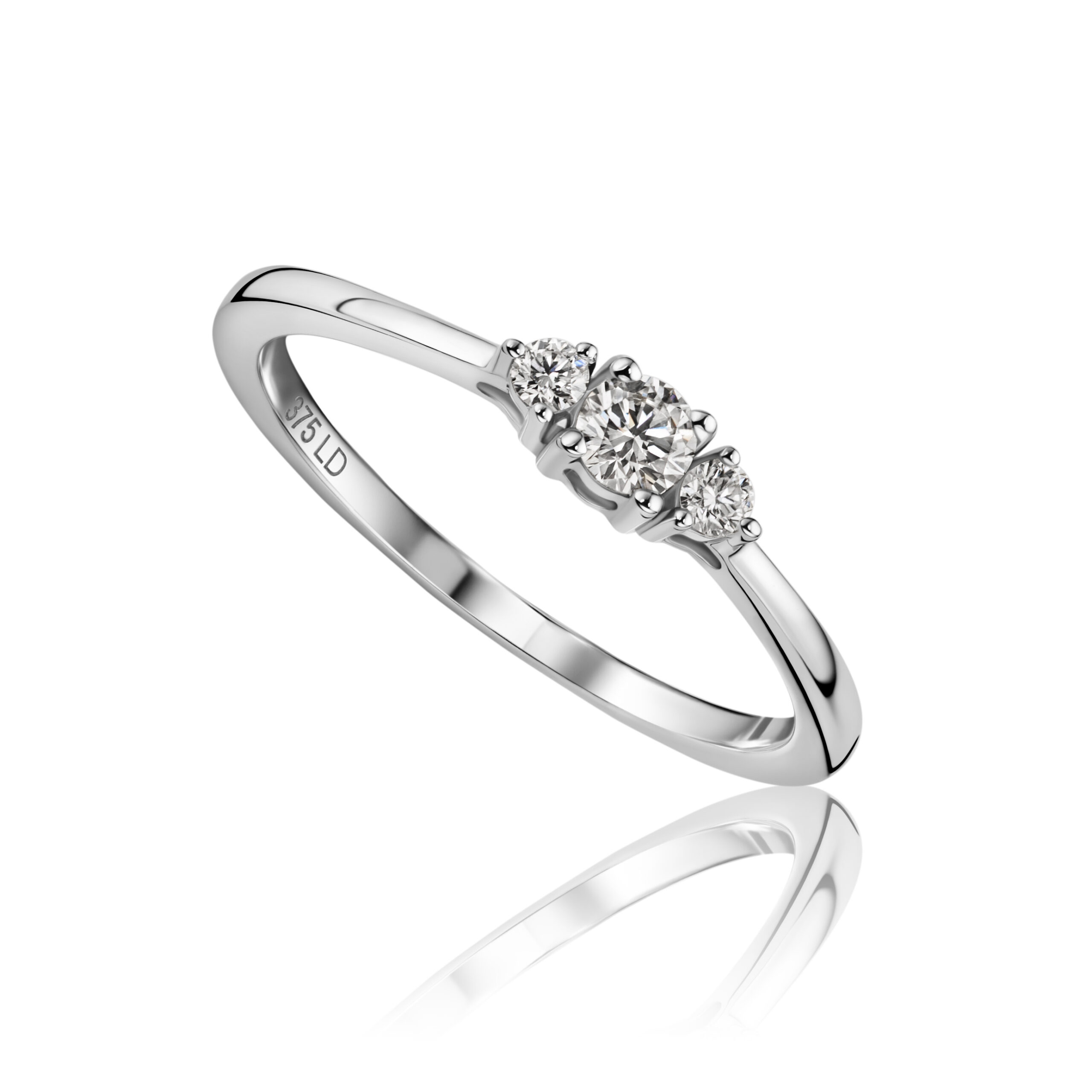 Miore Ring Anello Oro Bianco 9Kt 375