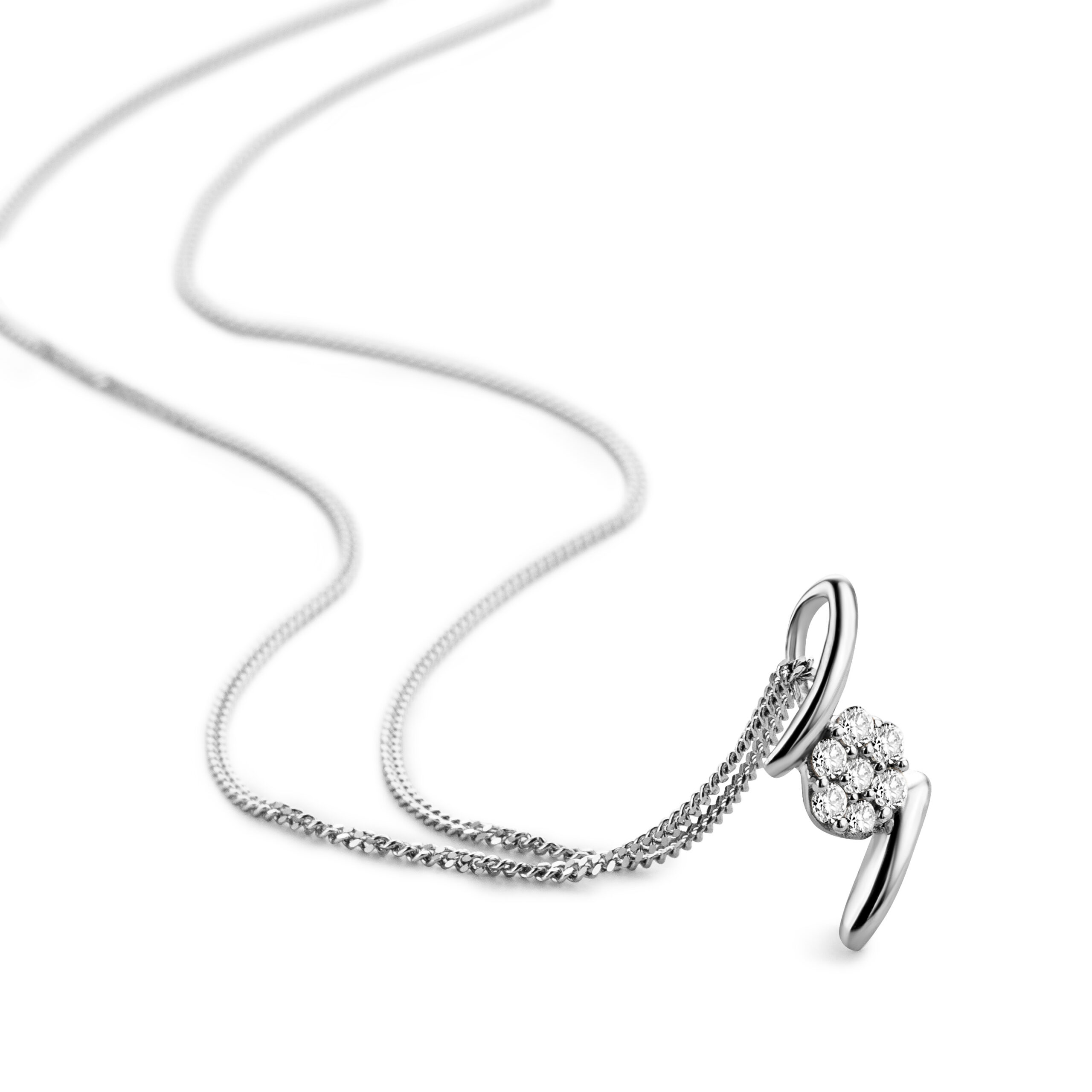 Miore Collana Oro Bianco 9 Kt 375