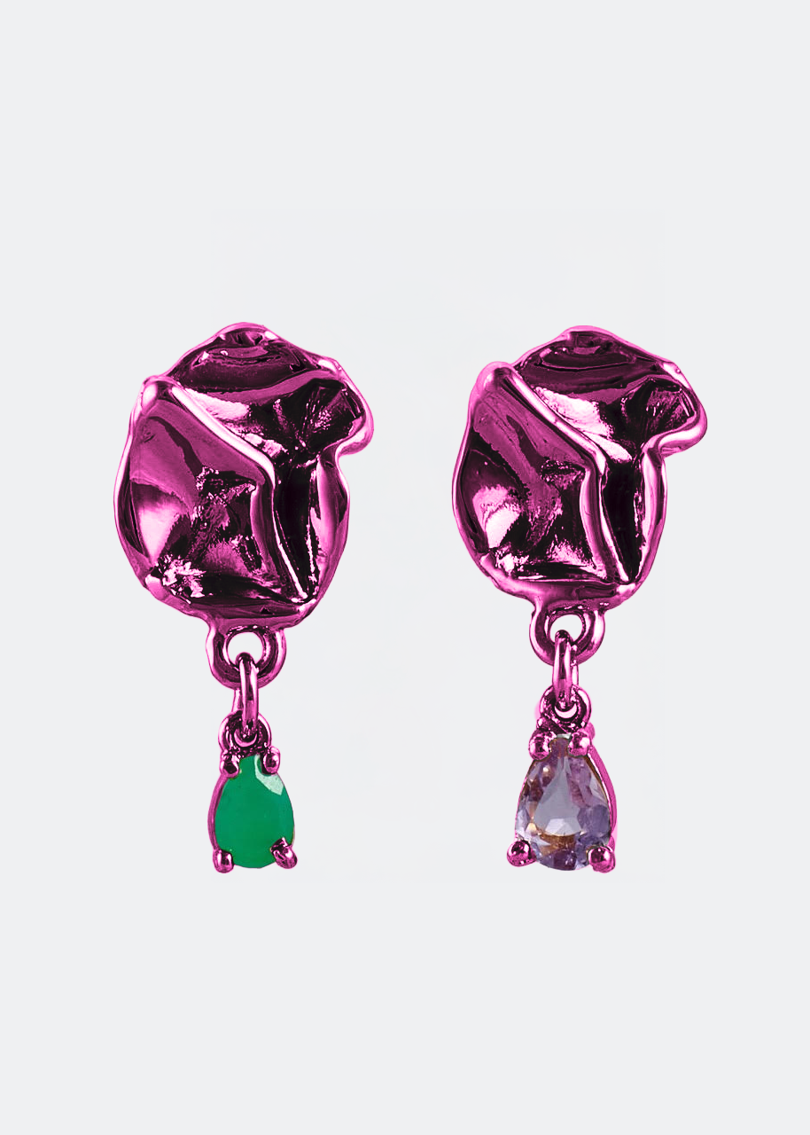 Voodoo Jewels Mini Color Izamal orecchini bronzo viola