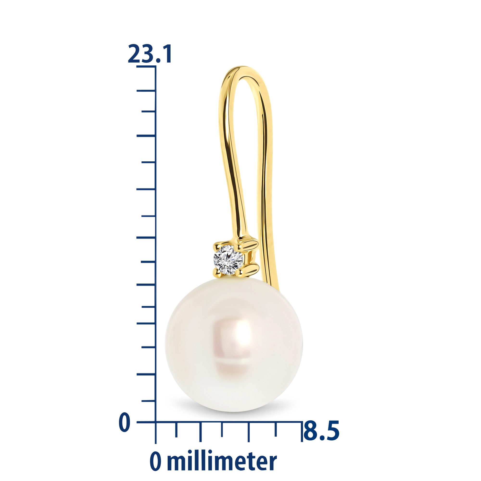 Miore Orecchini Oro Giallo 14Kt 585 Perla Acqua Dolce