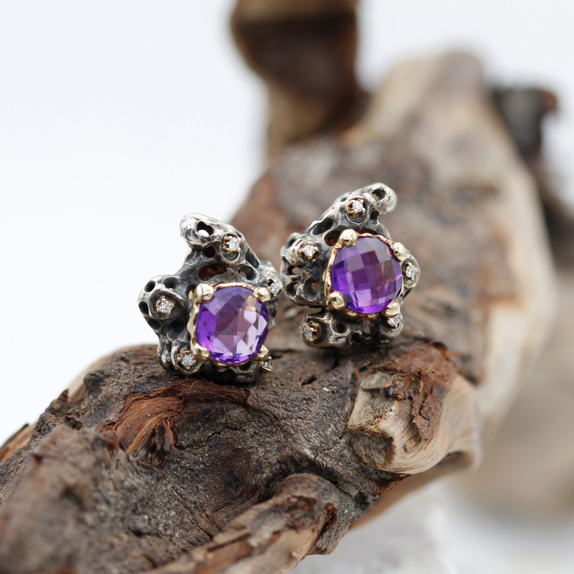 Anna Gioielli Collezione Marte orecchini ametista 8 ct diamanti