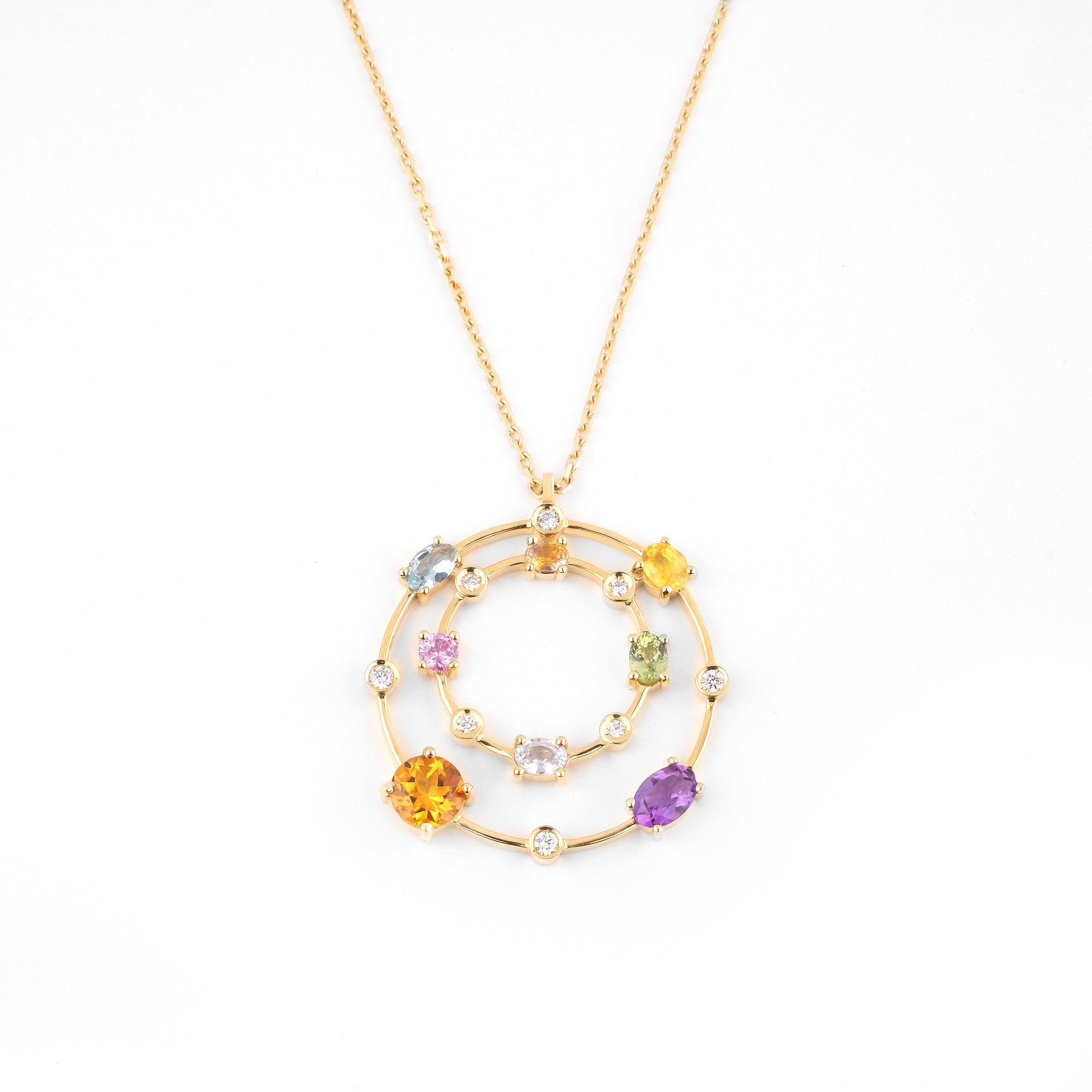 Noi Gioielli Incanto pendente oro giallo 18k pietre colorate