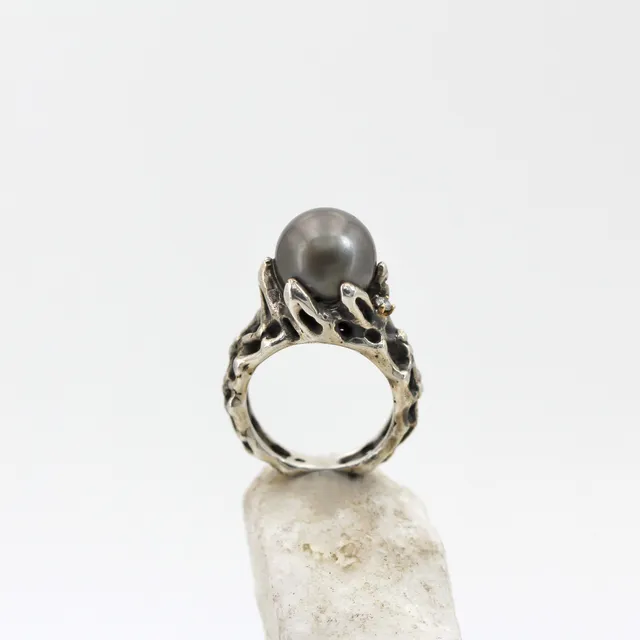 Anna Gioielli Jolly Jewels anello perla Tahiti diamanti oro argento