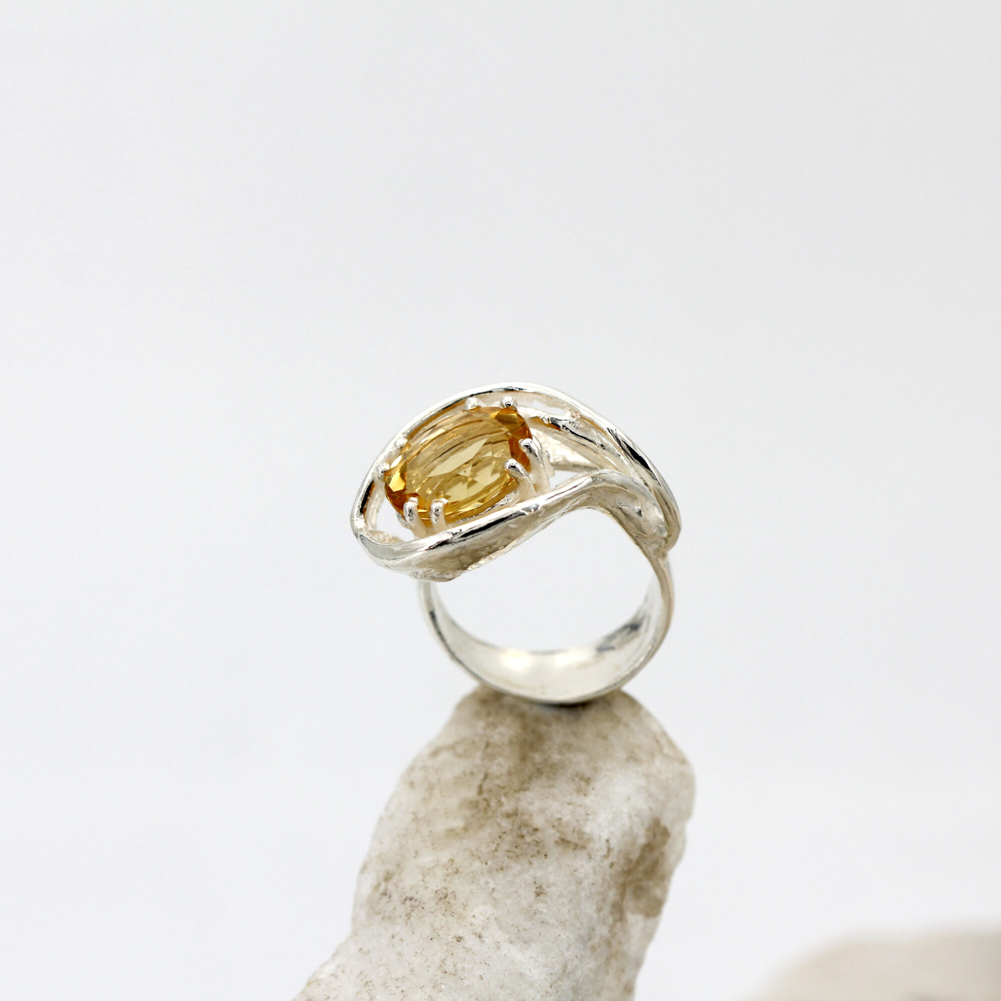 Anna Gioielli Anelli anello argento citrino naturale regolabile