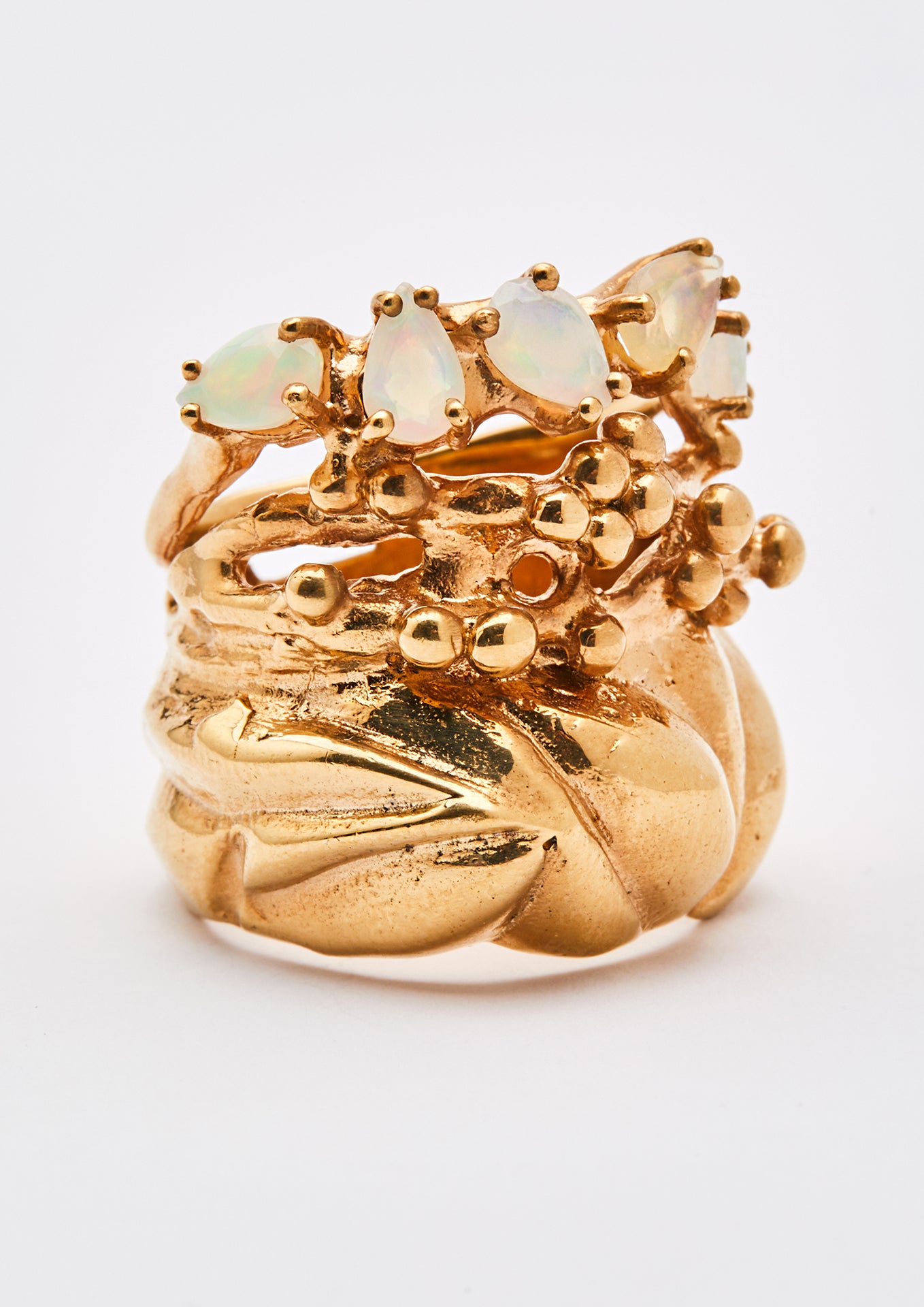 Voodoo Jewels Bold Shapes Ramla anello oro opali ovali