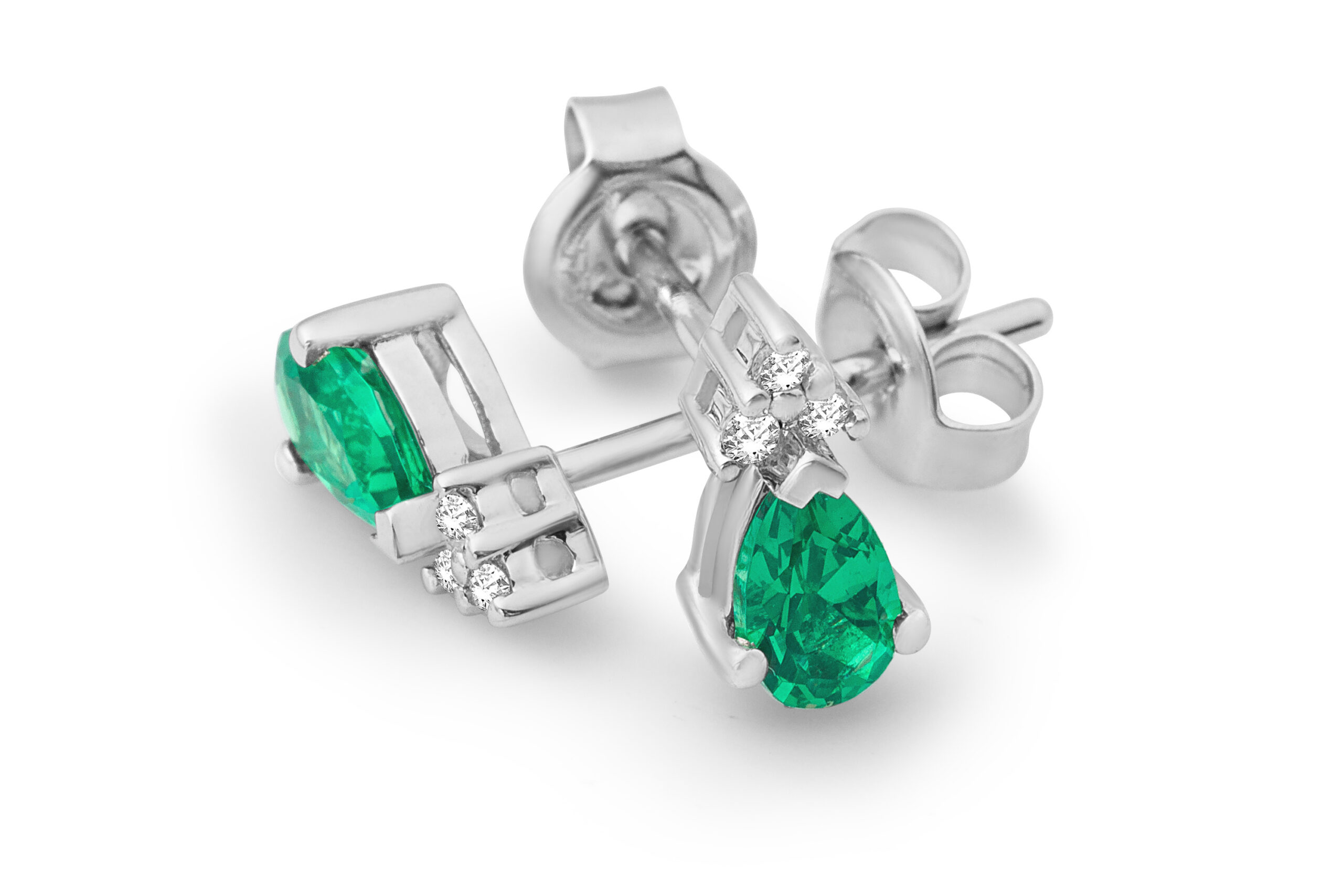 Miore Earrings 9KT 375 Orecchini smeraldo creato