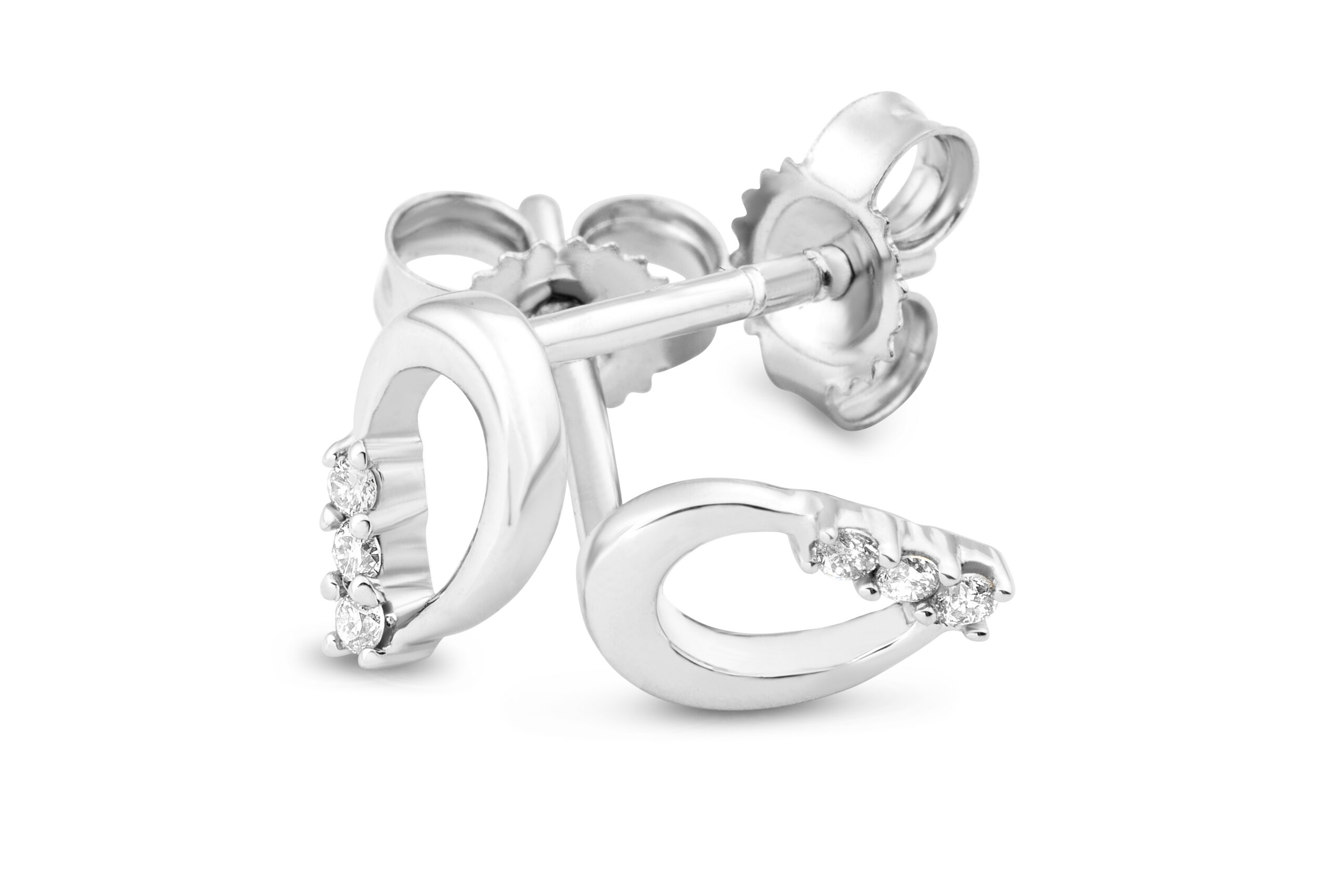 Miore Orecchini Oro Bianco 9Kt 375 senza Pietre