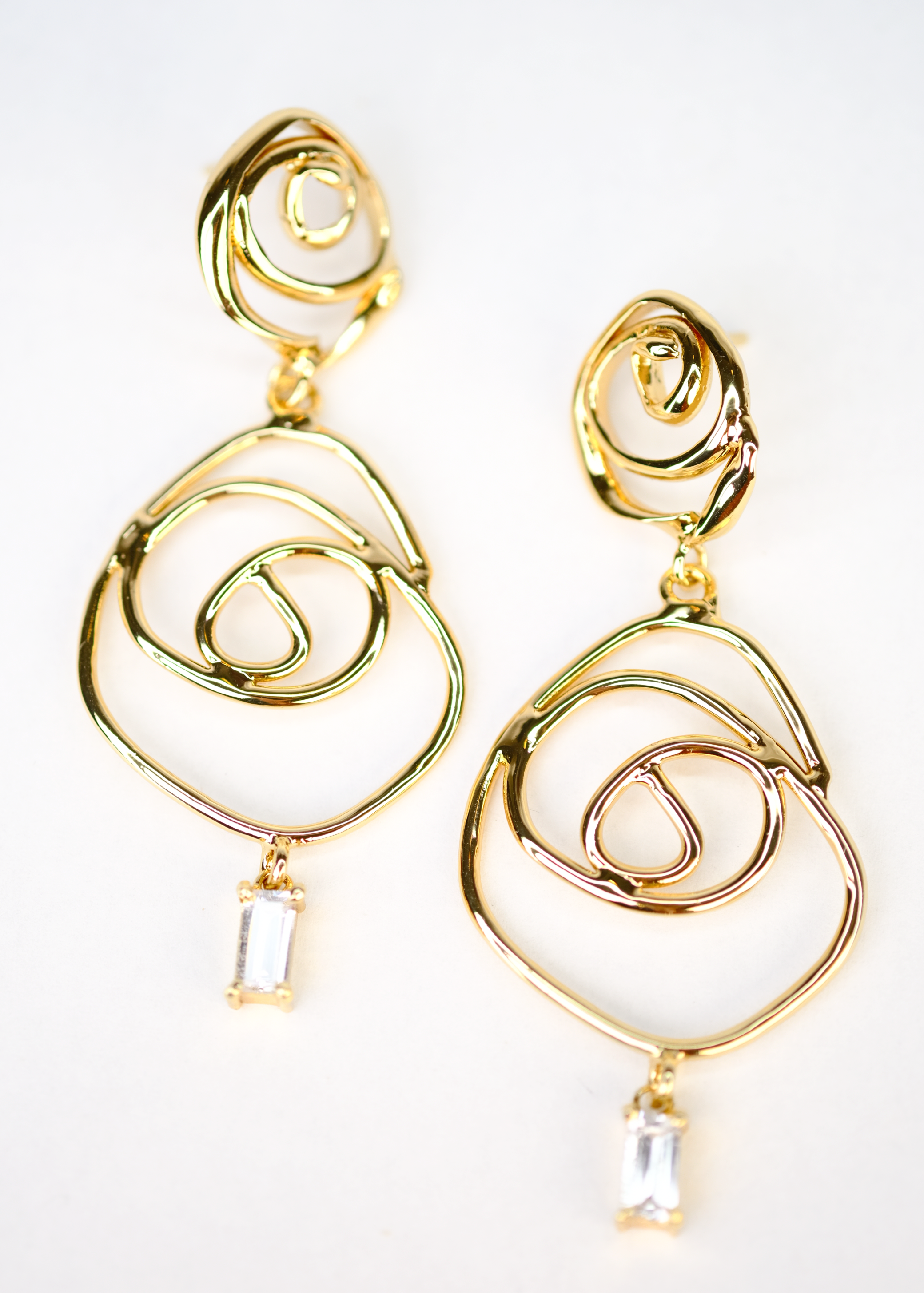 Voodoo Jewels Bold Shapes Double Sun orecchini bronzo zirconi