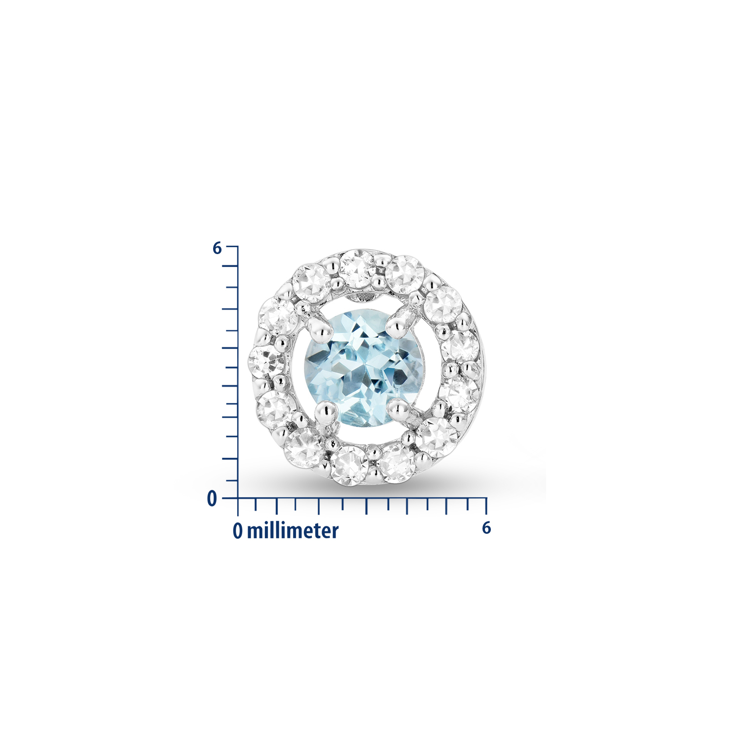 Miore Orecchini Oro Bianco 9Kt Topazio Blu