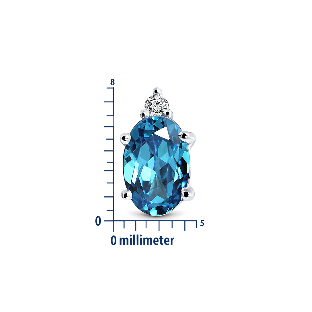 MIORE Orecchini Oro Bianco 9KT Topazio Blu