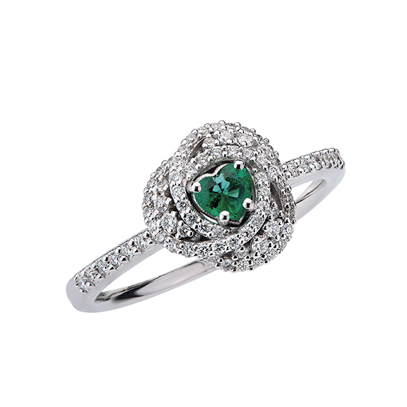 Polello Centrika Anello Oro con Smeraldo Verde
