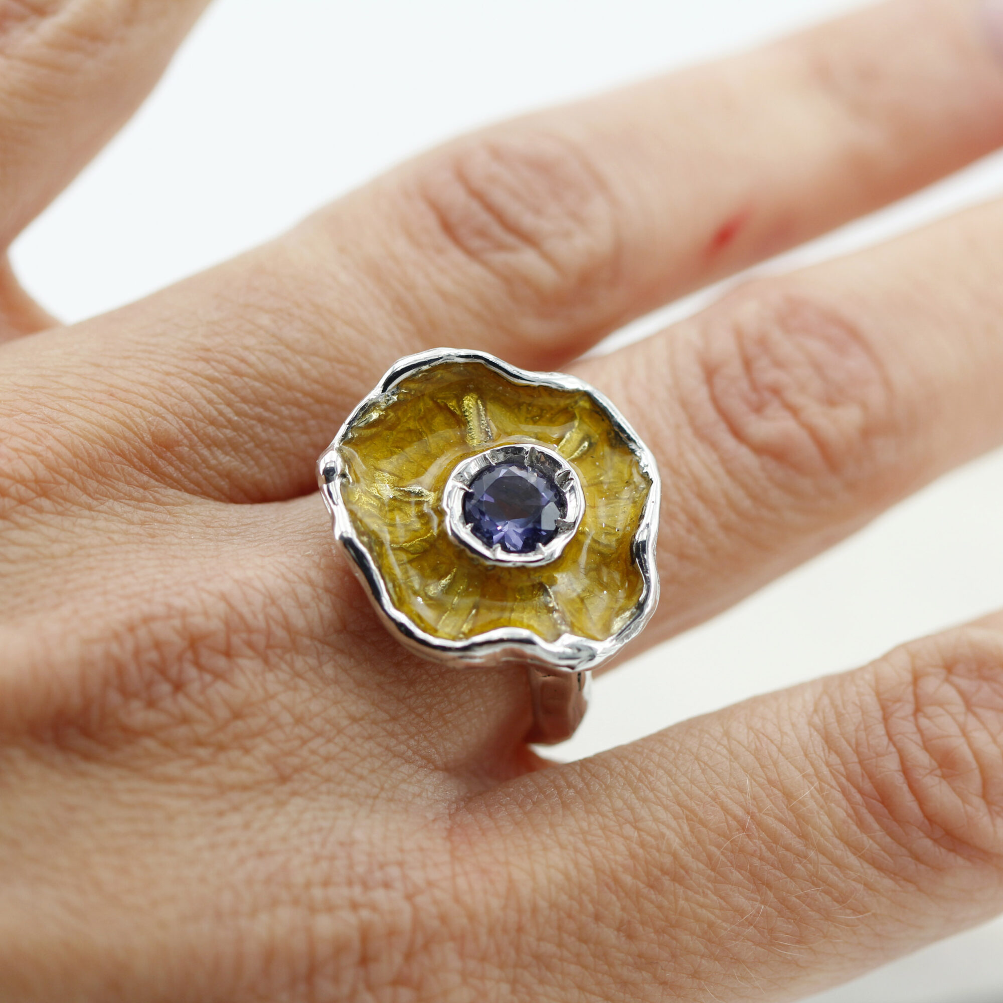 Anna Gioielli Winter Flower Anello Argento Iolite 21 mm