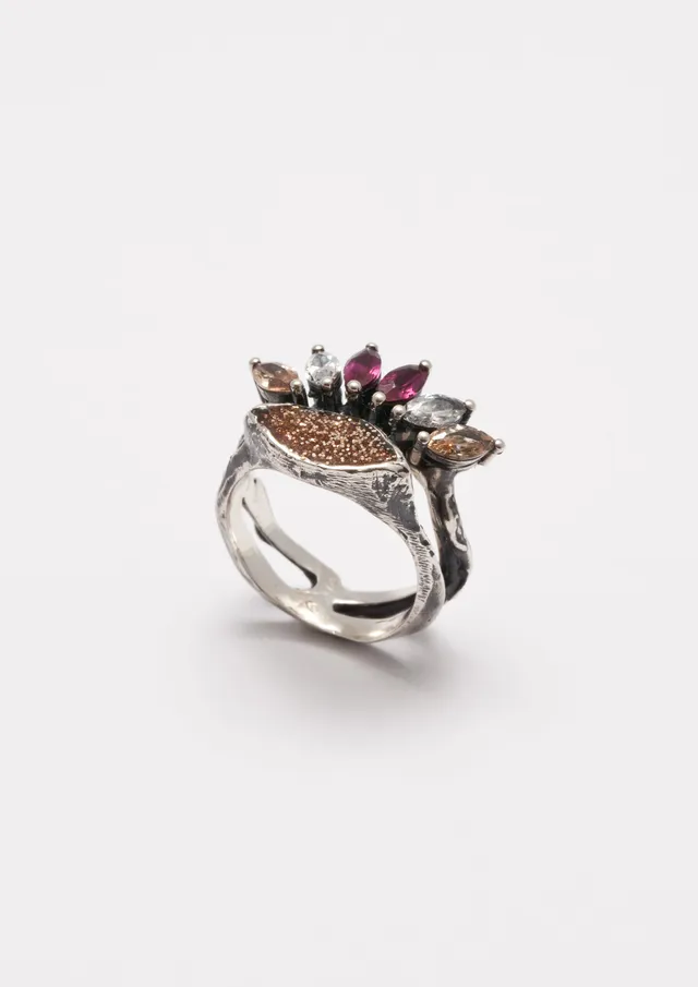 Voodoo Jewels Bold Shapes Amaranta anello argento M