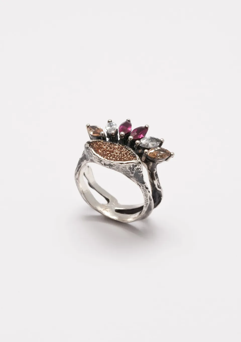 Voodoo Jewels Bold Shapes Amaranta anello argento M