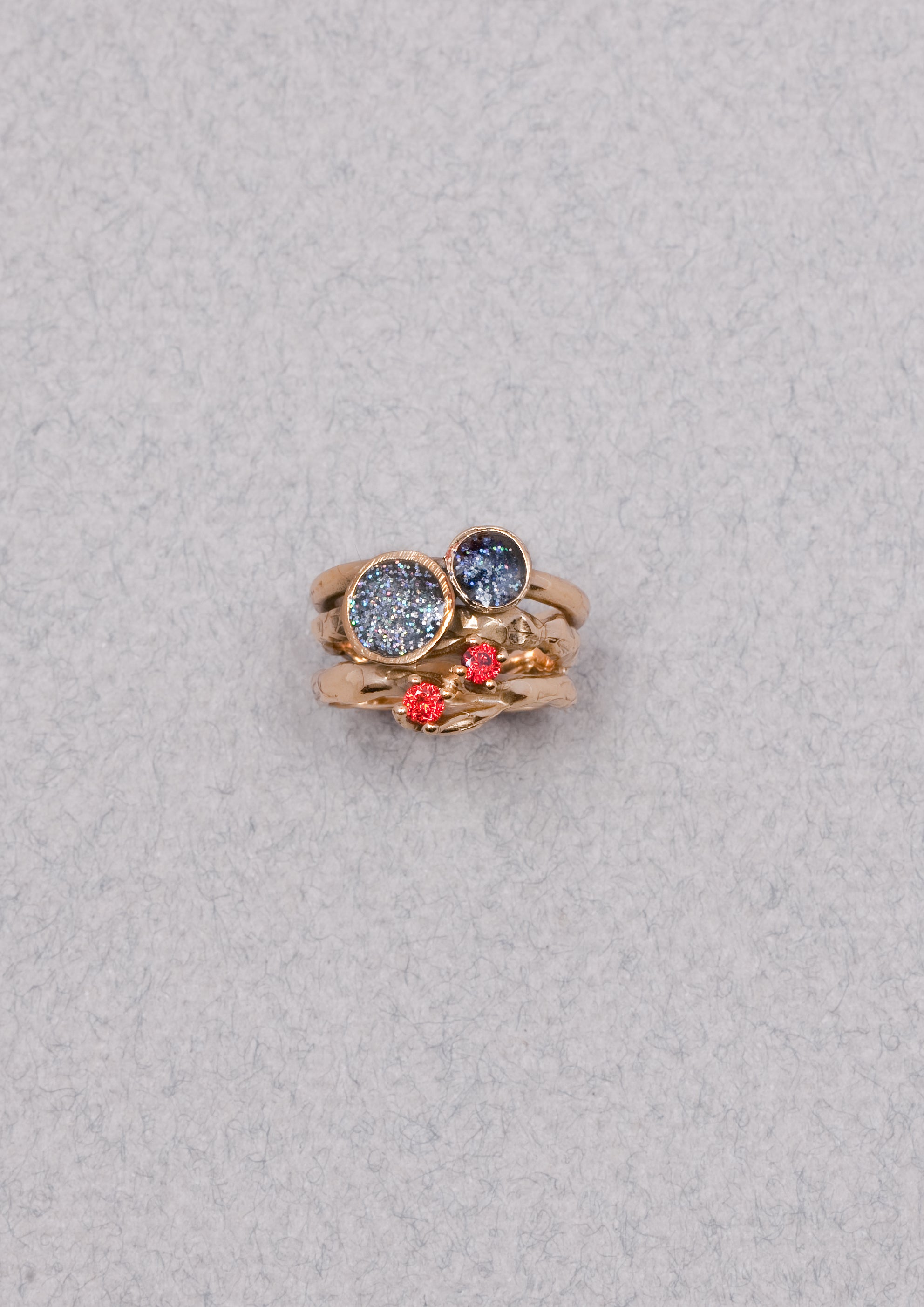 Voodoo Jewels Bold Shapes Ipsitilla anello bronzo glitter taglia M