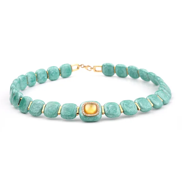 Noi Gioielli Firenze 1873 Mistica collana oro giallo citrino menta