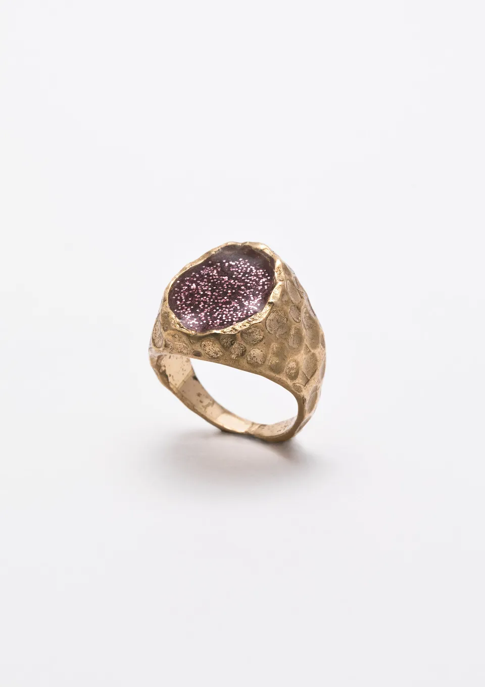 Voodoo Jewels Sigilla Pink Sigillum anello chevalier bronzo oro