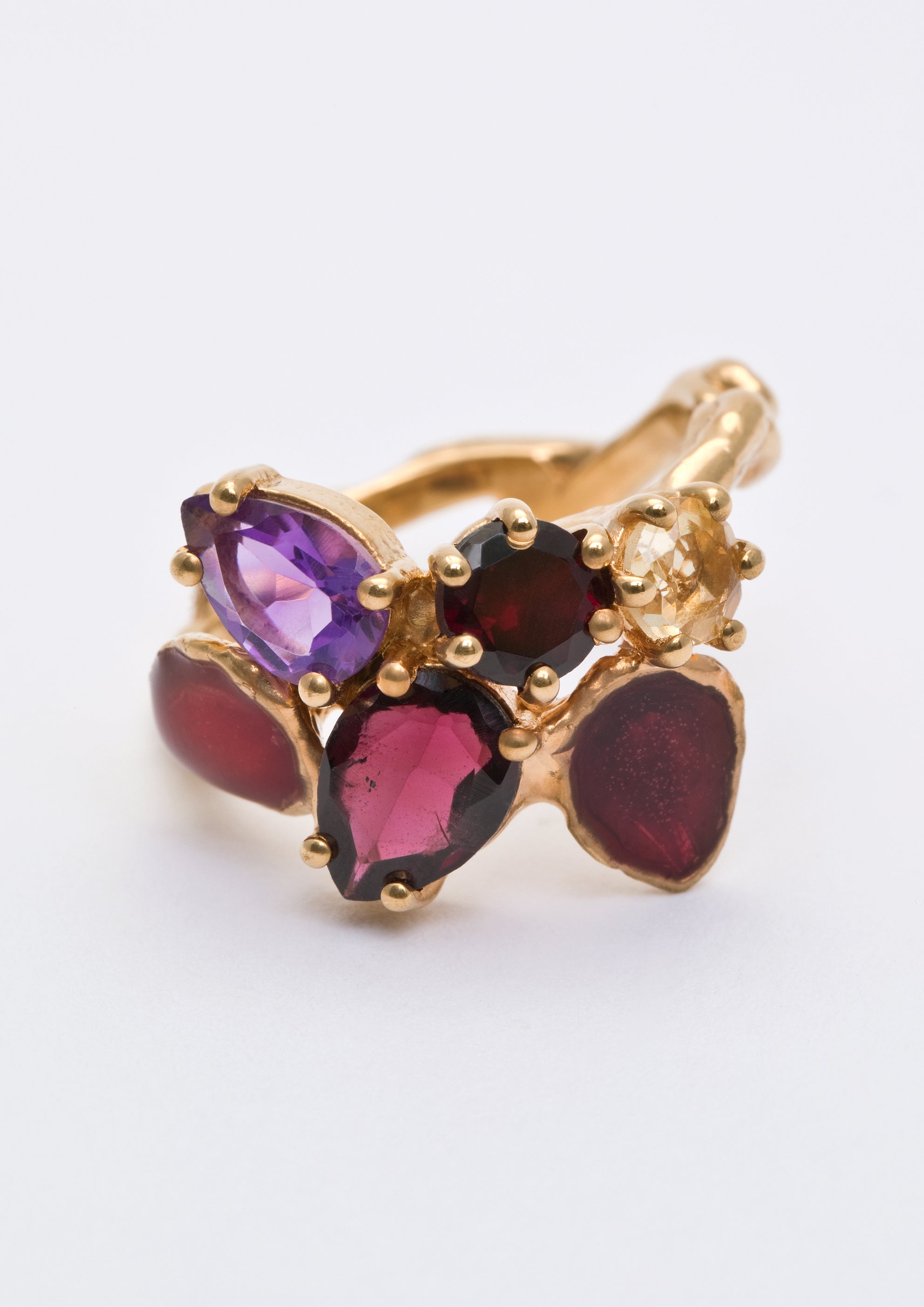 Voodoo Jewels Bold Shapes Sarasi anello ametista granato M