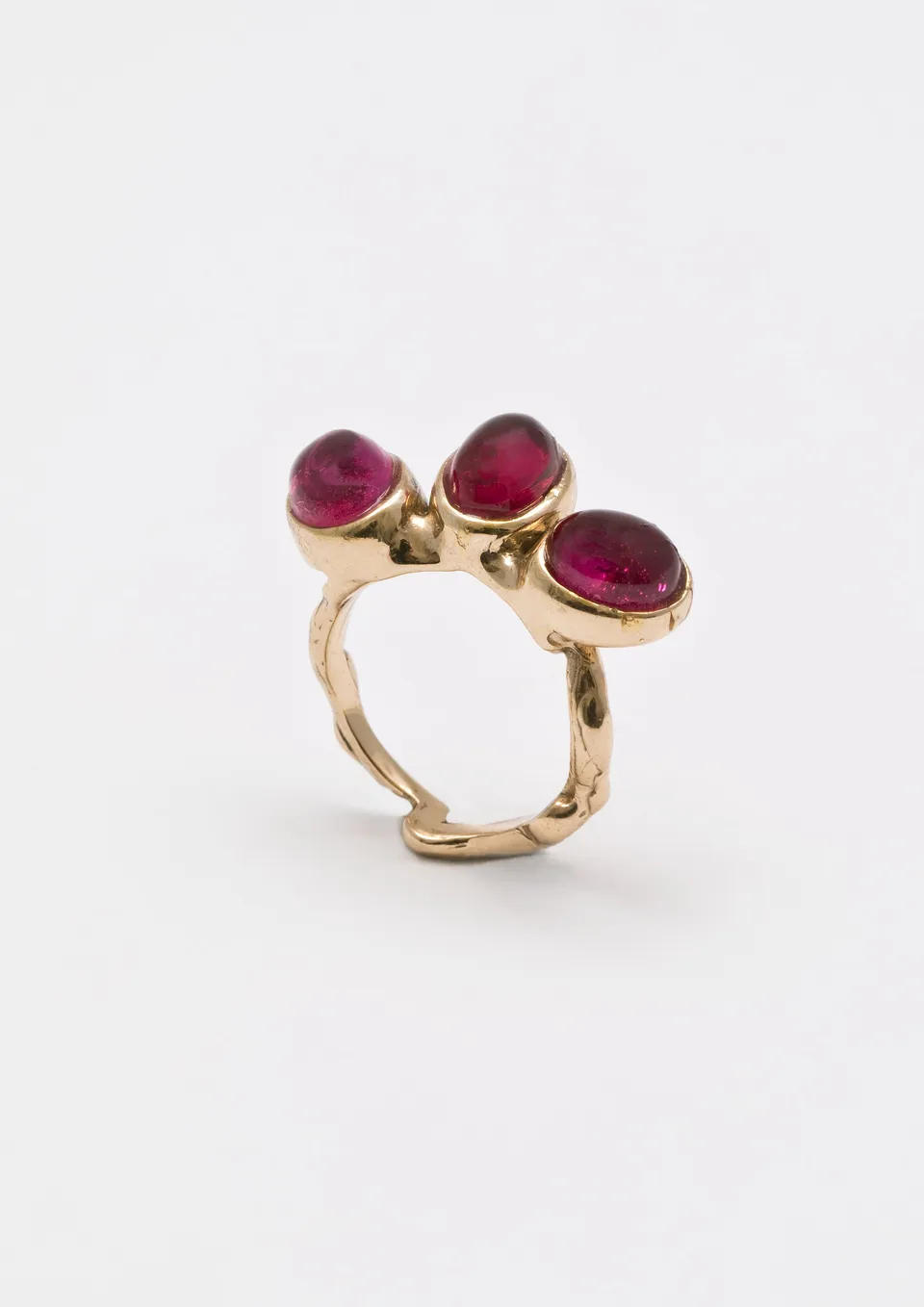Voodoo Jewels Bold Shapes Turan anello argento oro tre cabochon