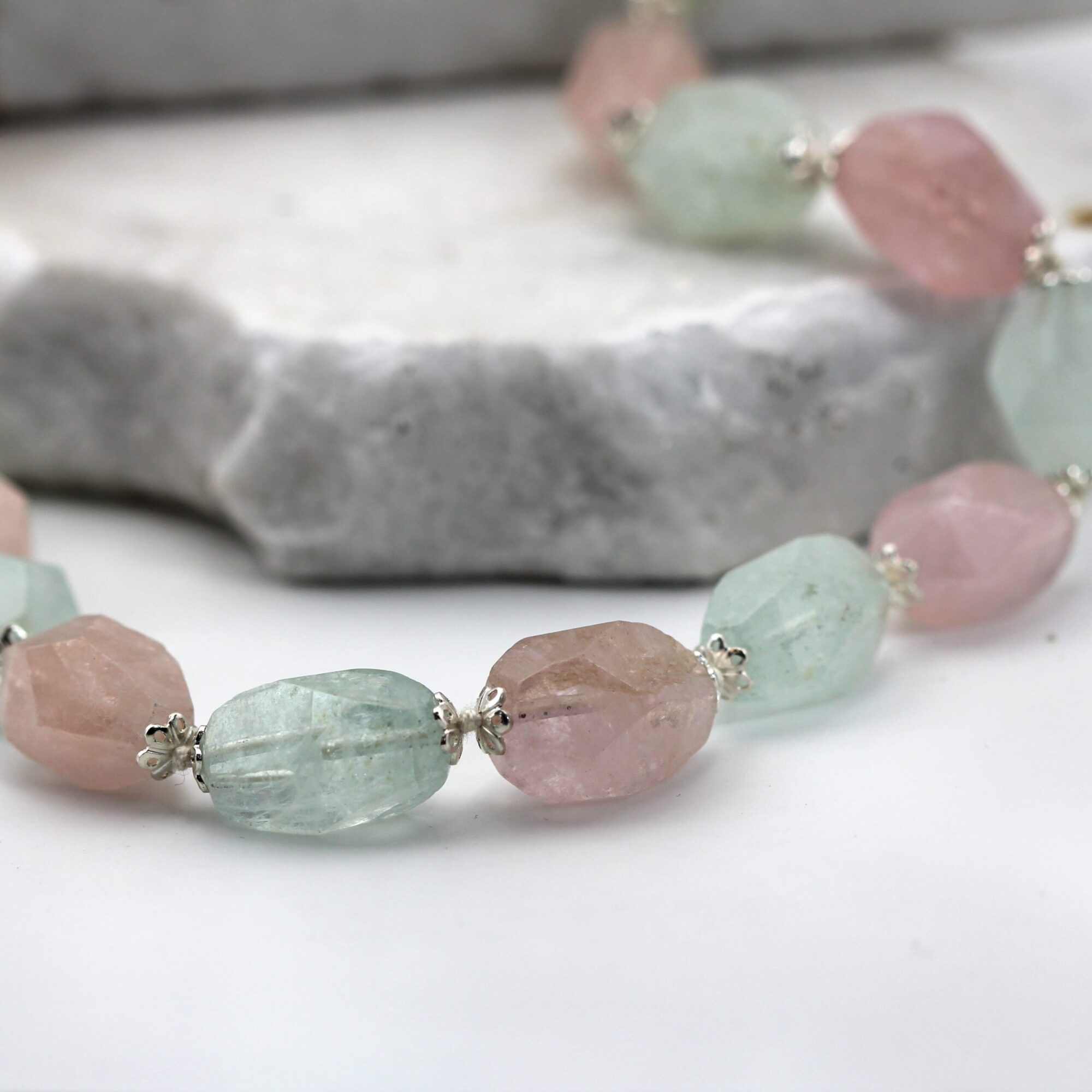 Anna Gioielli Collane Morganite collana argento pietre naturali