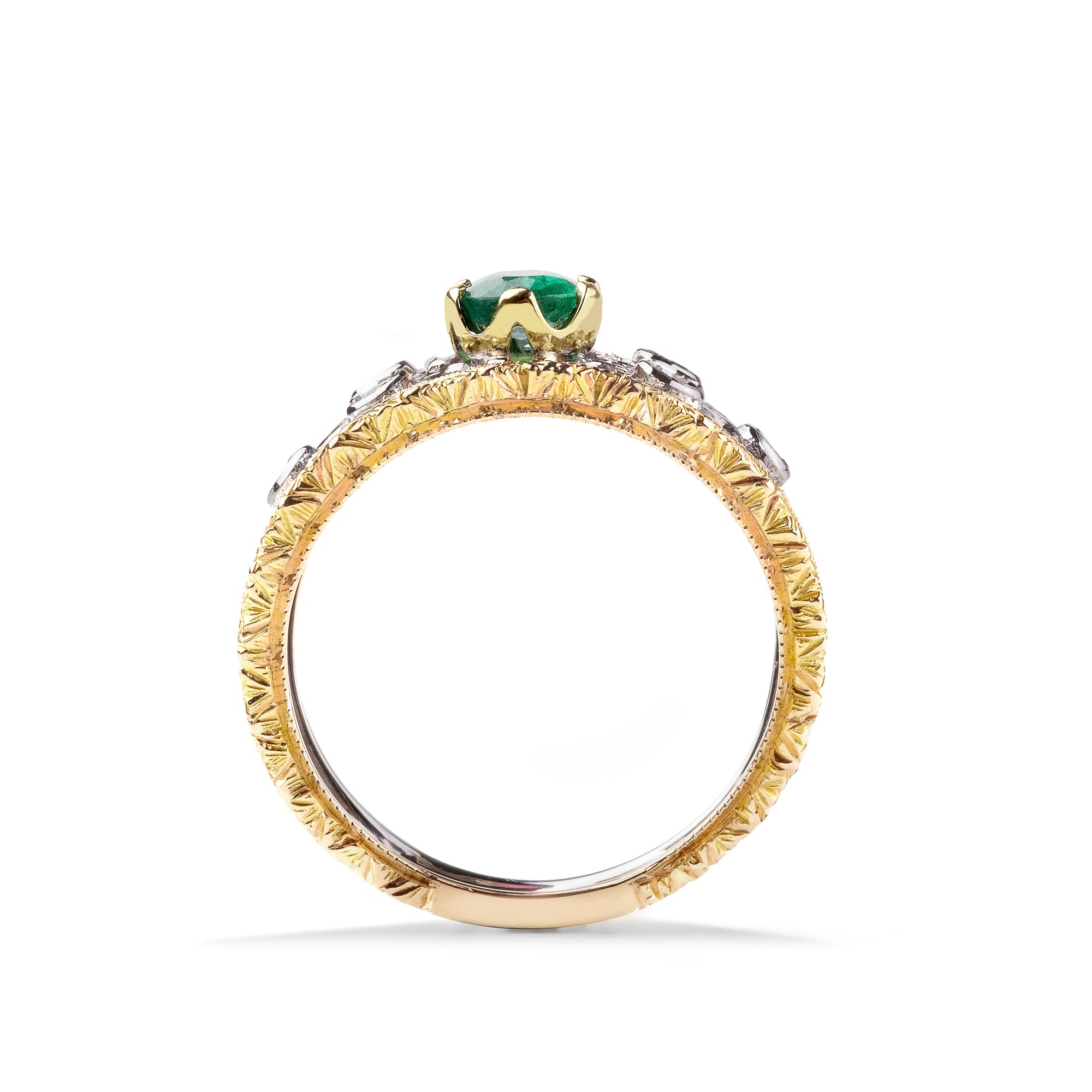 Noi Gioielli Firenze 1873 Ornato anello oro smeraldo diamanti