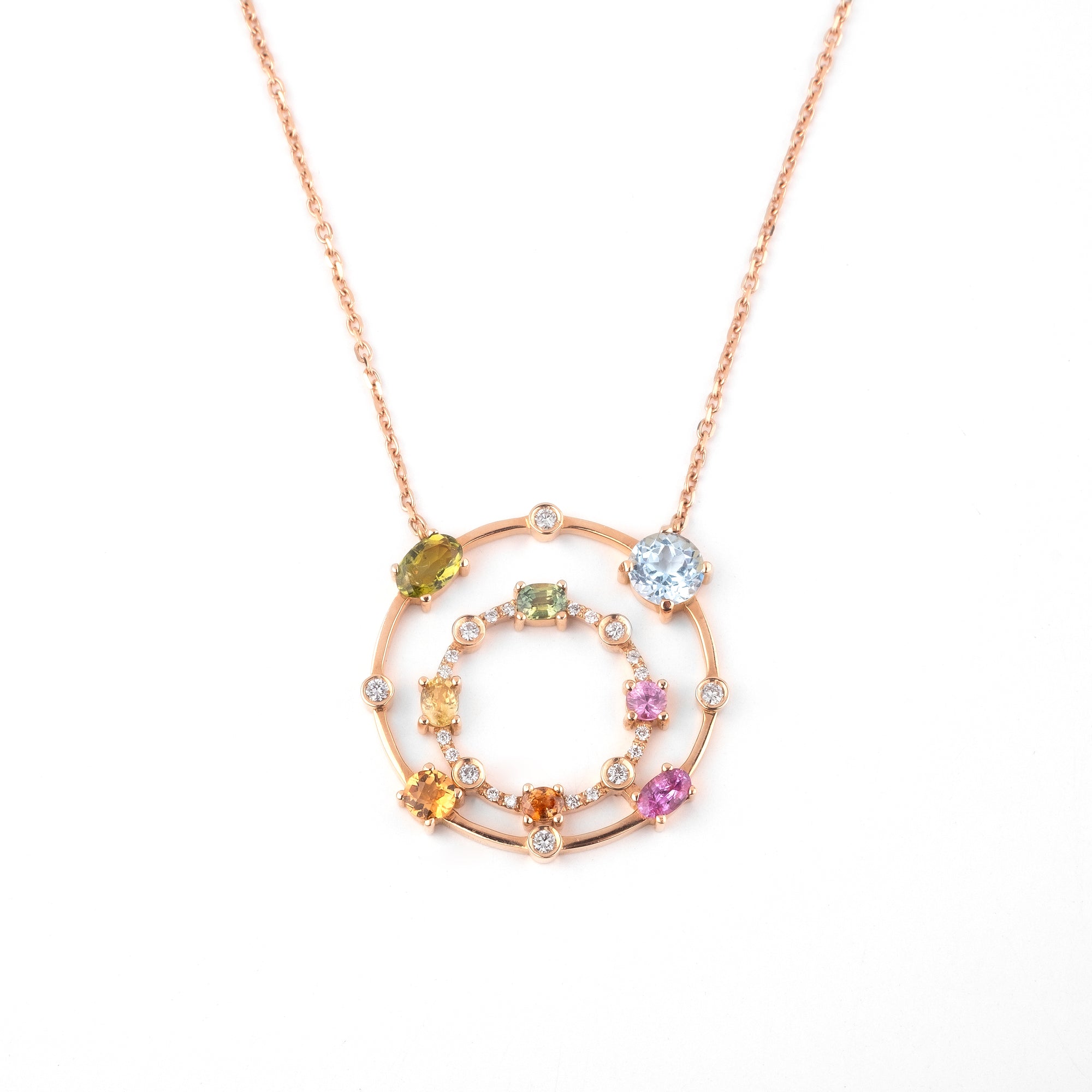 Noi Gioielli Firenze 1873 Incanto pendente oro rosa 18k pietre colorate