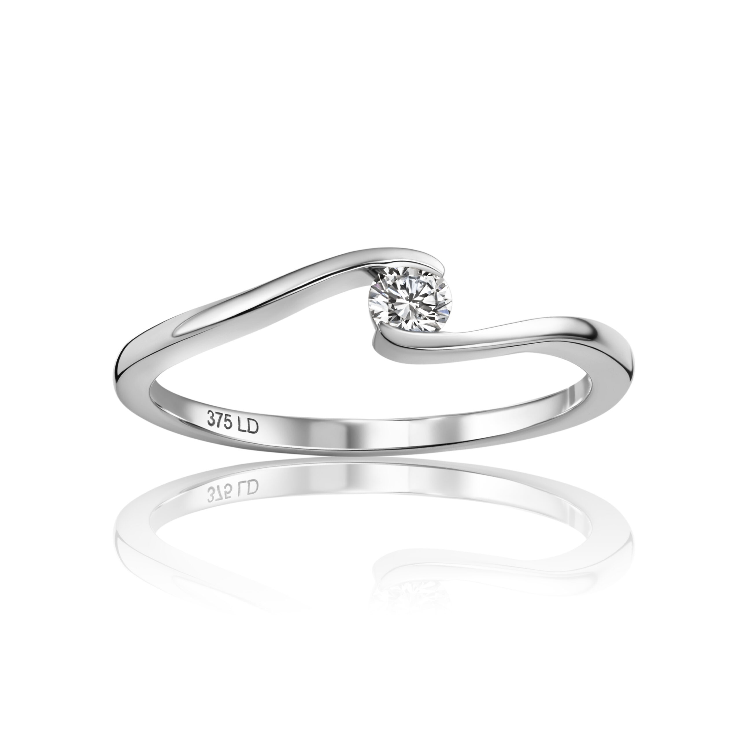 Miore Anello Oro Bianco 9kt 375