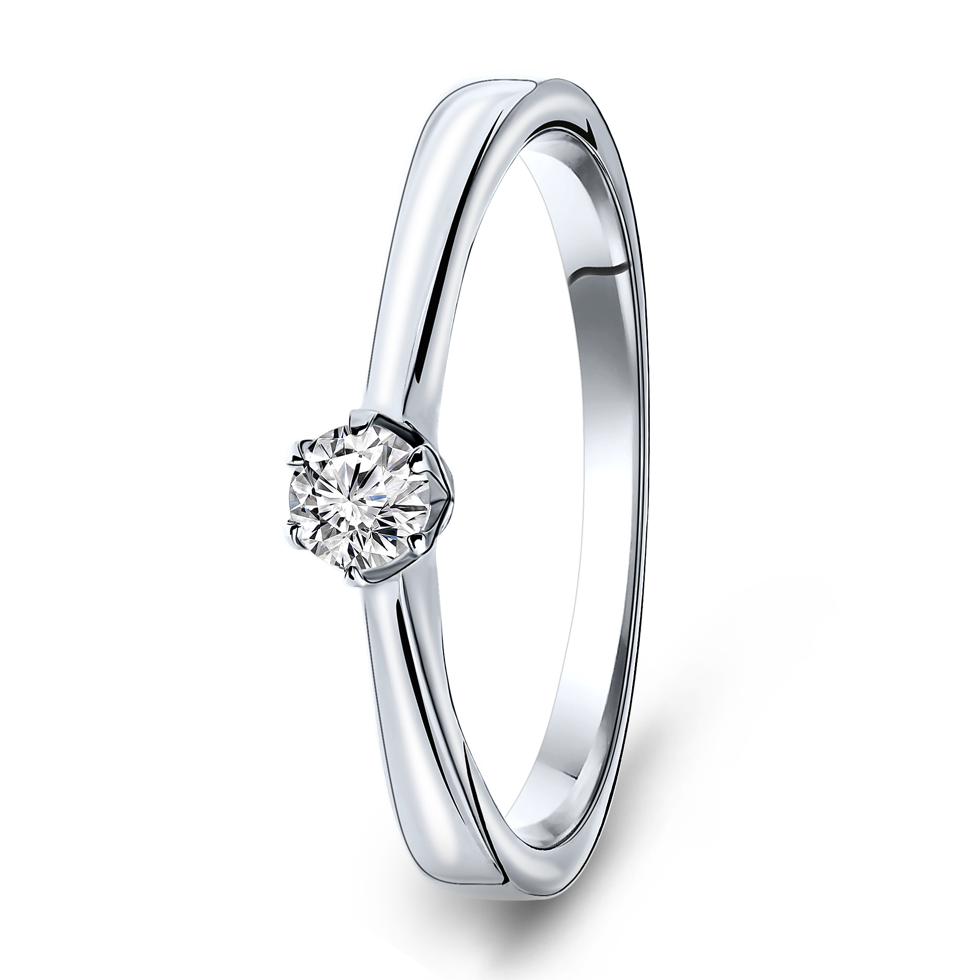 Miore Anello Oro Bianco 14KT Liscio