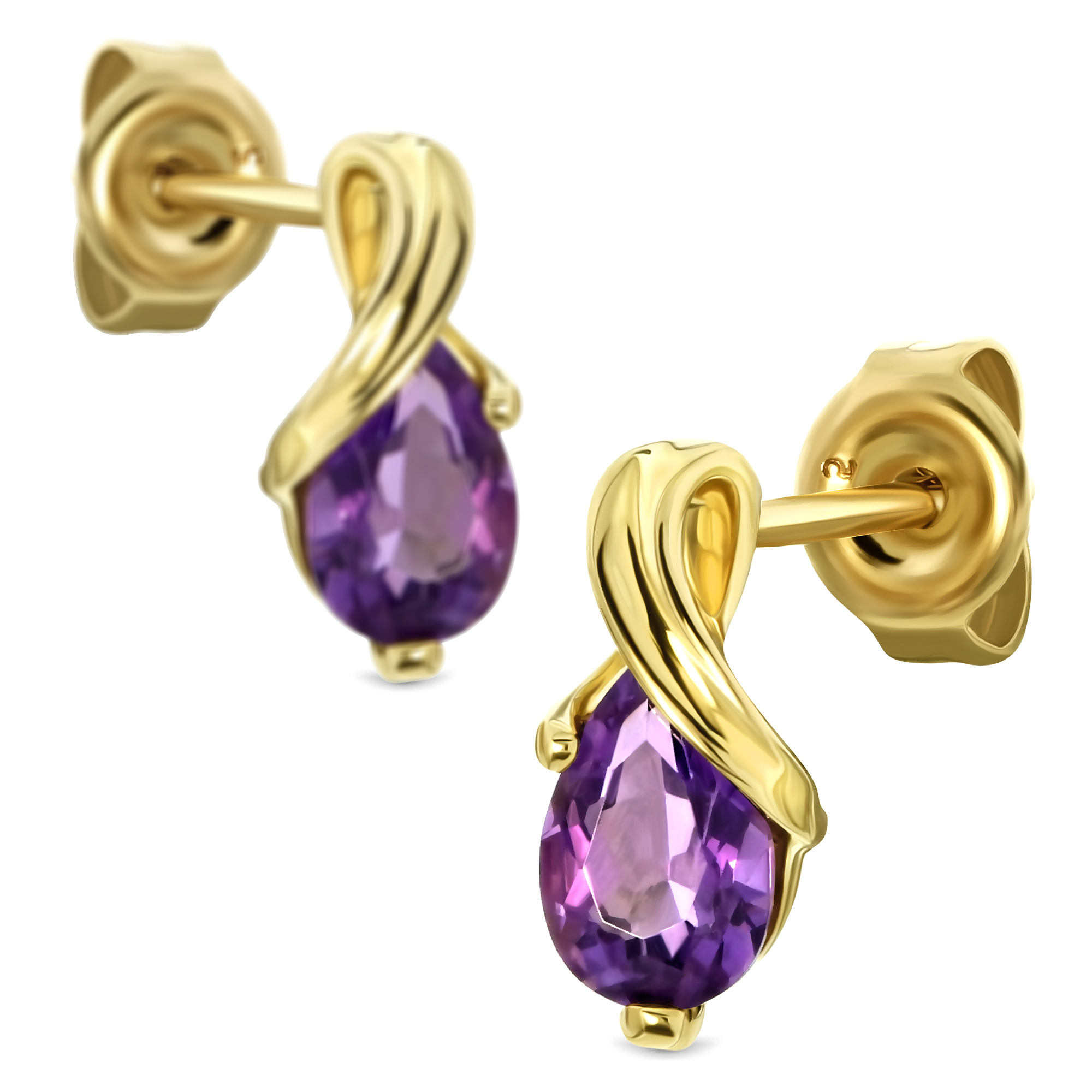 Miore Earrings orecchini oro giallo 9kt ametista