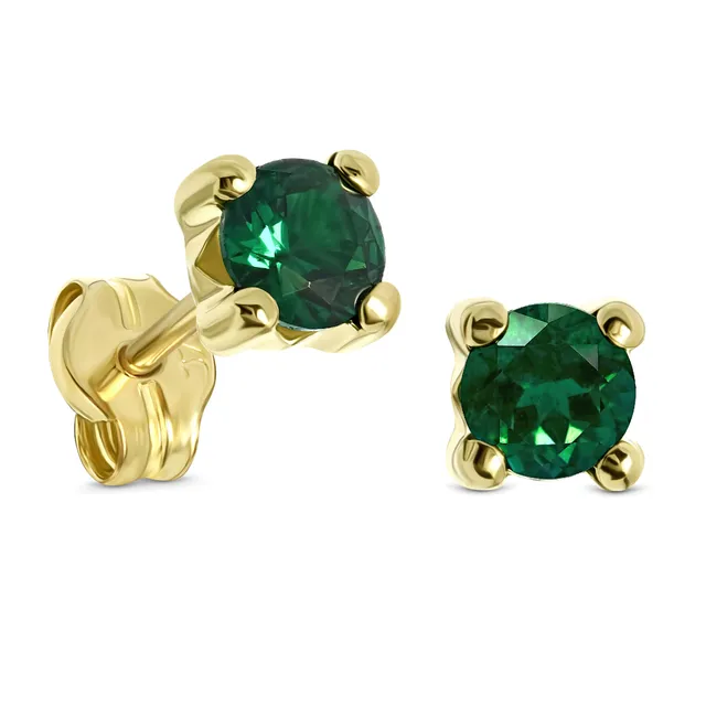 Miore Earrings orecchini oro giallo 9kt smeraldo creato
